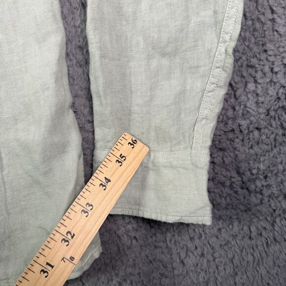 Abercrombie & Fitch Shirt Mens M Light Green 100% Linen Beach Lightweight NEW - Picture 7 of 10